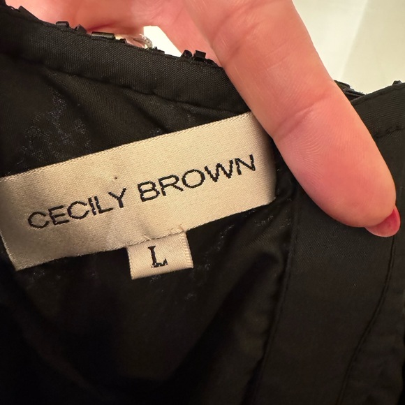 NWOT Cecily Brown Elegant Black Sequin Beaded Women's Top - Picture 5 of 6